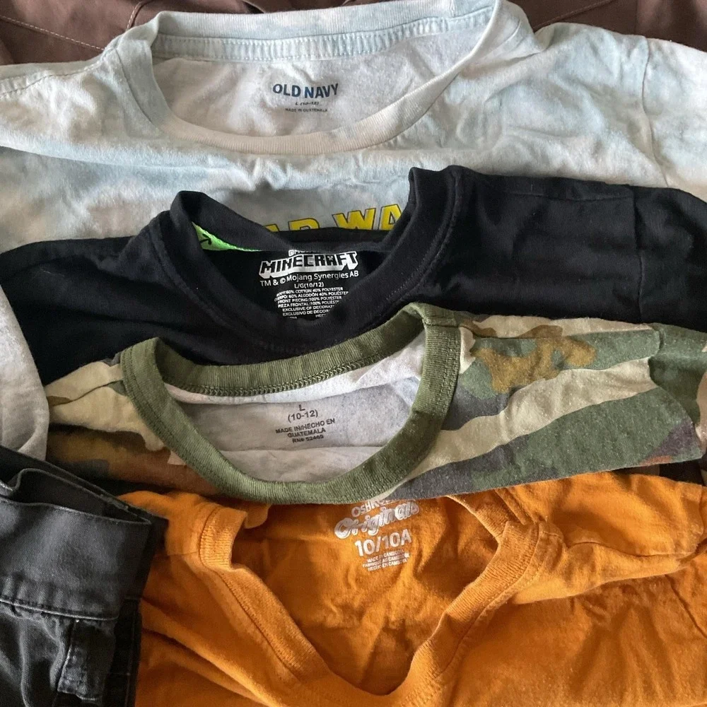 Mixed Brands Outfit Lot Boys 10-12 Hoodie Shirts Pants Shorts Minecraft 9pc
